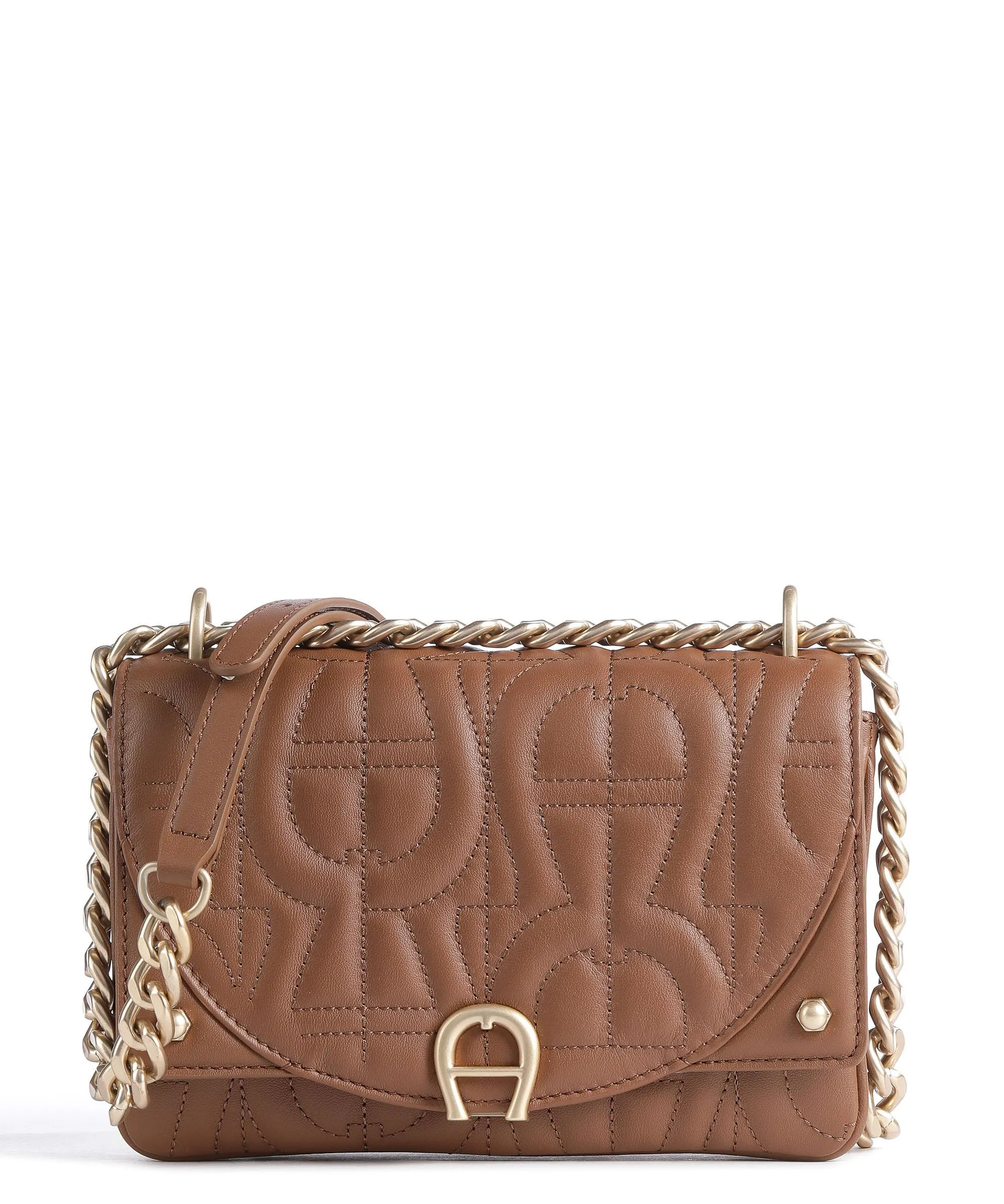  Aigner Diadora XS Borsa a spalla pelle di vacchetta finemente grana marrone  