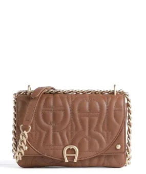  Aigner Diadora XS Borsa a spalla pelle di vacchetta finemente grana marrone  