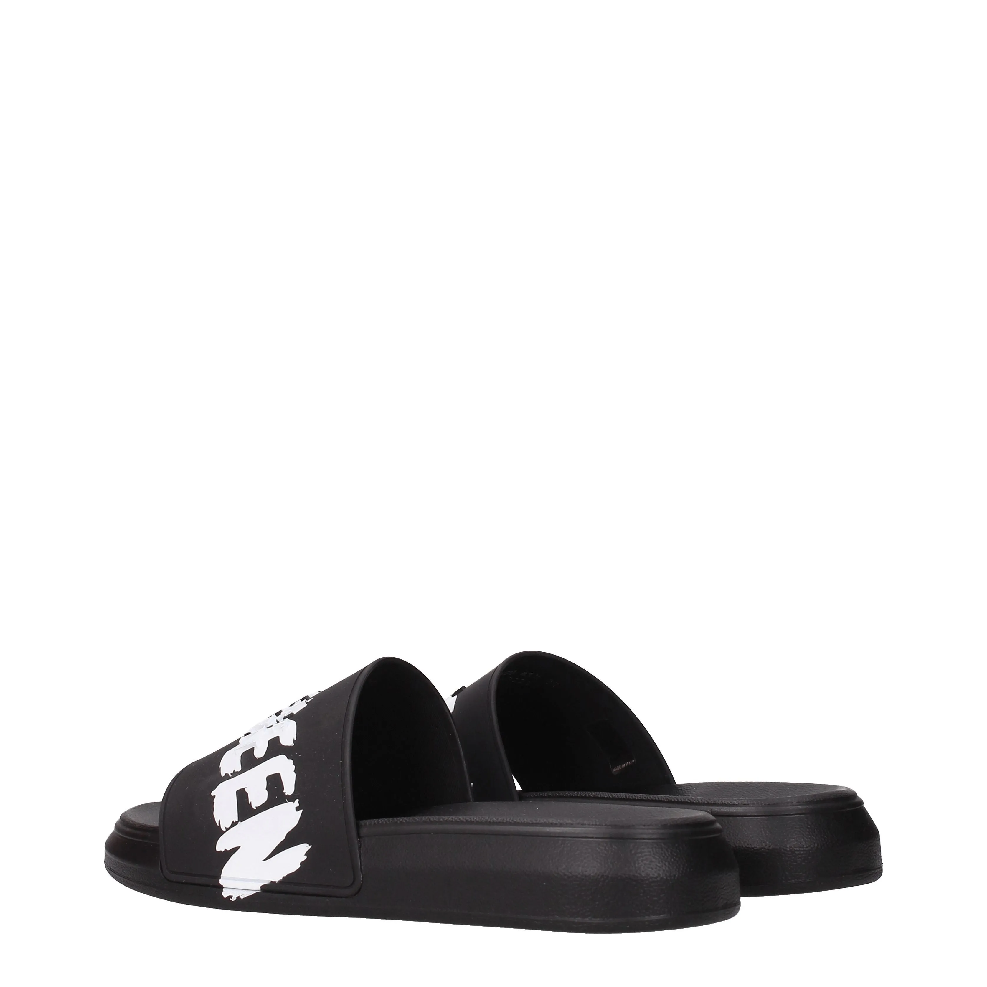 Alexander McQueen Ciabatte e Zoccoli Uomo Gomma Nero/Bianco