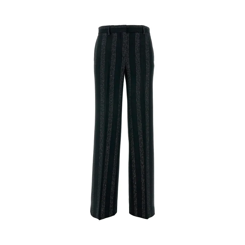 Pantalone con motivo gessato lurex