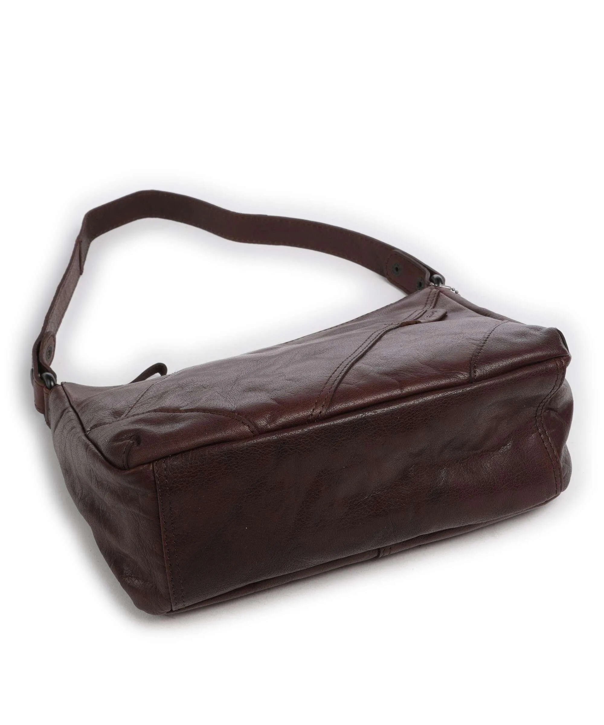  Spikes & Sparrow Bronco Borsa a spalla pelle a grana fine marrone scuro  